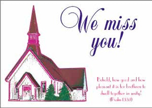 "We Miss You" Christian Postcards $.19 each