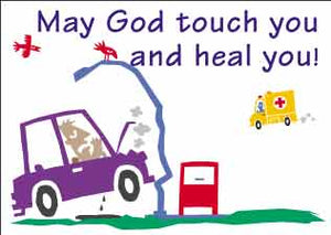 "May God Touch and Heal You" Christian postcards $.19 each