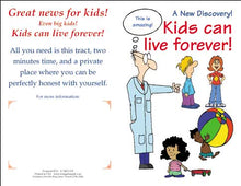 Load image into Gallery viewer, Gospel tract for children &quot;Kids can live forever!&quot; $.03 each