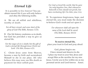 "Eternal Life"  Salvation pamphlets $.03 each