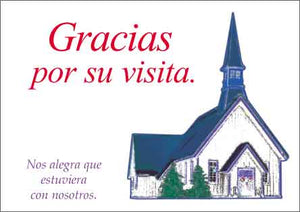 "GRACIAS POR SU VISITA" tarjeta postal para la iglesia  $.19 cu