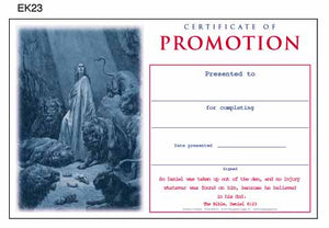 "Promotion" Youth Sunday School Certificates (large)  $ .69 each