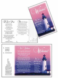 "Welcome Visitors - Lighthouse" Church Welcome Cards