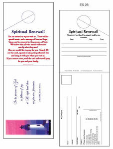 Church Outreach Door Hangers "Spiritual Renewal"    29 cents each