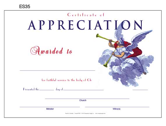 Certificates of Appreciation $.69 each