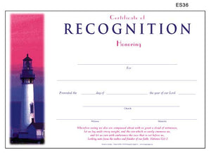 Church Recognition Certificates $.69 each