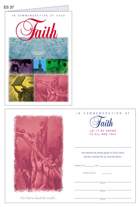 Confession of Faith in Jesus Church Certificates  $.89 each