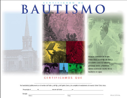 Certificados de Bautismo $.69 c/u