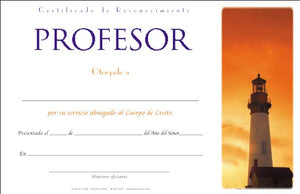 "Reconocimiento de Profesor" certificado cristiano  $.69 cu