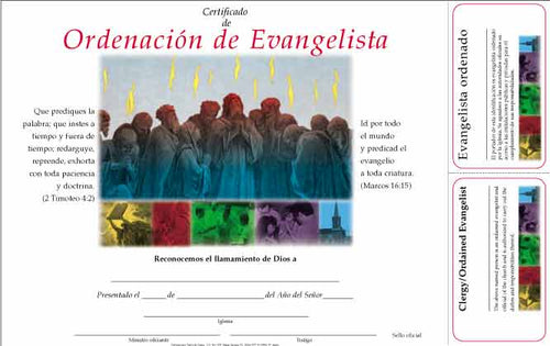 Oredenacion de Evangelista $.69 c/u