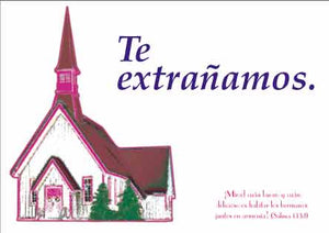 "Te Extrañamos" tarjetas postales para la iglesia $.19 cu