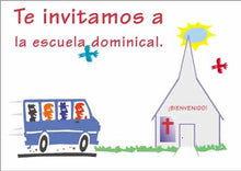 Load image into Gallery viewer, Postales para la Iglesia &quot;Te Invitamos a Escuela Dominical&quot; $.19 cu