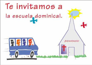 Postales para la Iglesia "Te Invitamos a Escuela Dominical" $.19 cu